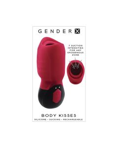 Gender X Body Kisses Vibrating Suction Massager - Red/Black