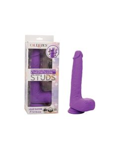 Silicone Studs Rechargeable Gyrating & Thrusting Vibrator - Purple