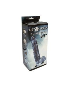 Get Lucky 8.5" Real Skin Glitter Dick - Clear