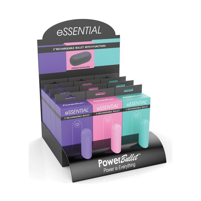 eSSENTIAL Power Bullet Display - Asst. Colors Display of 12