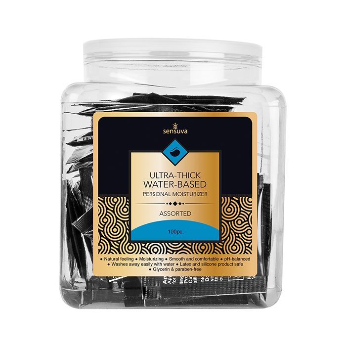 Sensuva Natural Water Based Personal Moisturizer Display - Asst. Tub of 100